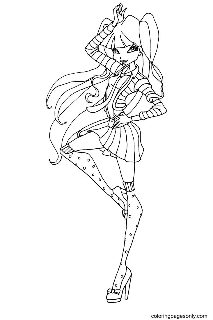 Çocuklar İçin Winx Club Musa Boyama Sayfaları 