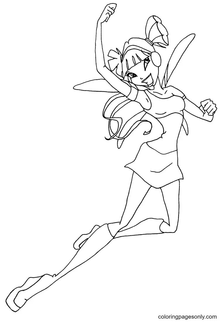 Çocuklar İçin Winx Club Musa Boyama Sayfaları 