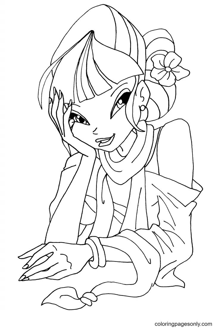 Çocuklar İçin Winx Club Musa Boyama Sayfaları 
