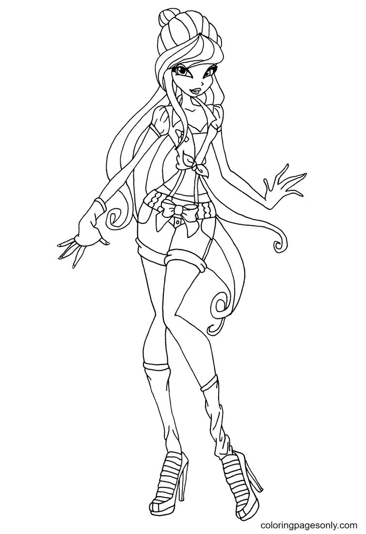 Çocuklar İçin Winx Club Musa Boyama Sayfaları 