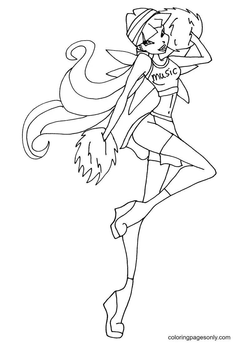 Çocuklar İçin Winx Club Musa Boyama Sayfaları 