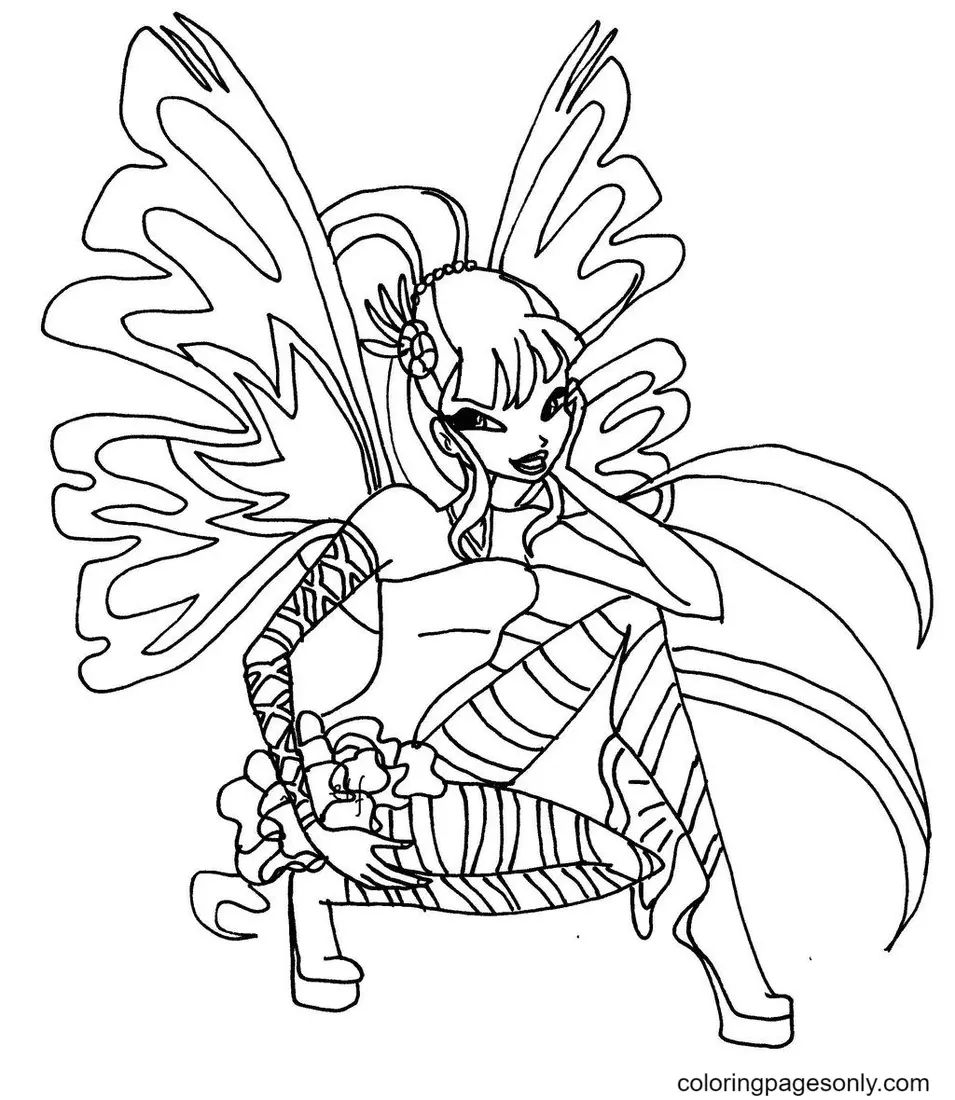 Çocuklar İçin Winx Club Musa Boyama Sayfaları 