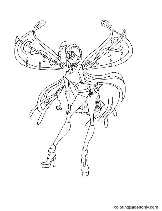 Çocuklar İçin Winx Club Musa Boyama Sayfaları 
