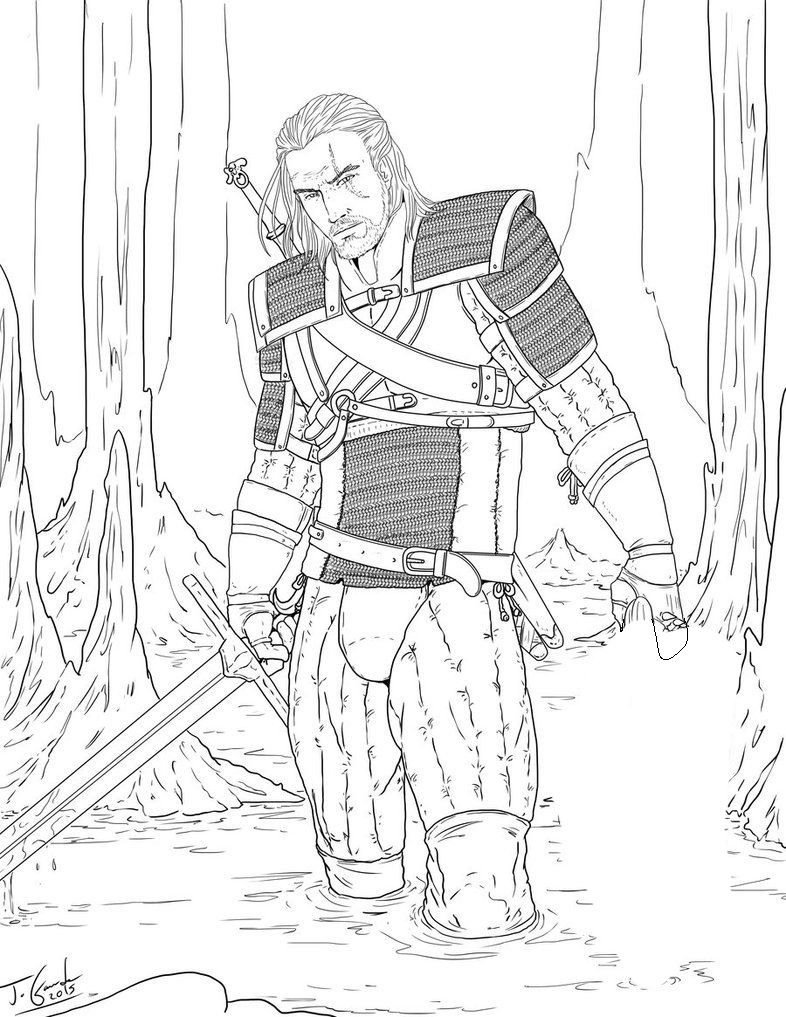 Çocuklar İçin Witcher Boyama Sayfaları 