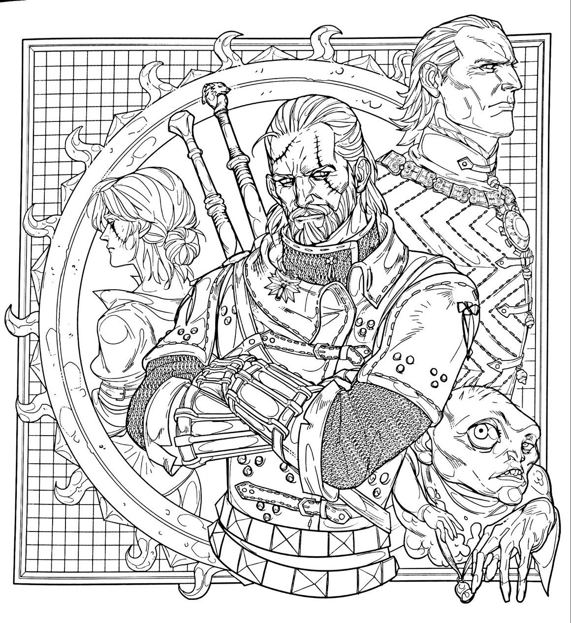 Çocuklar İçin Witcher Boyama Sayfaları 