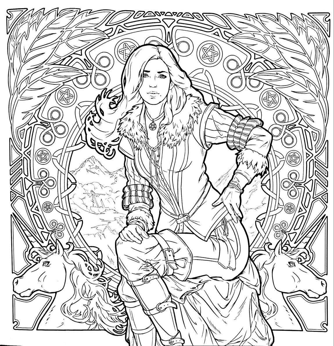 Çocuklar İçin Witcher Boyama Sayfaları 