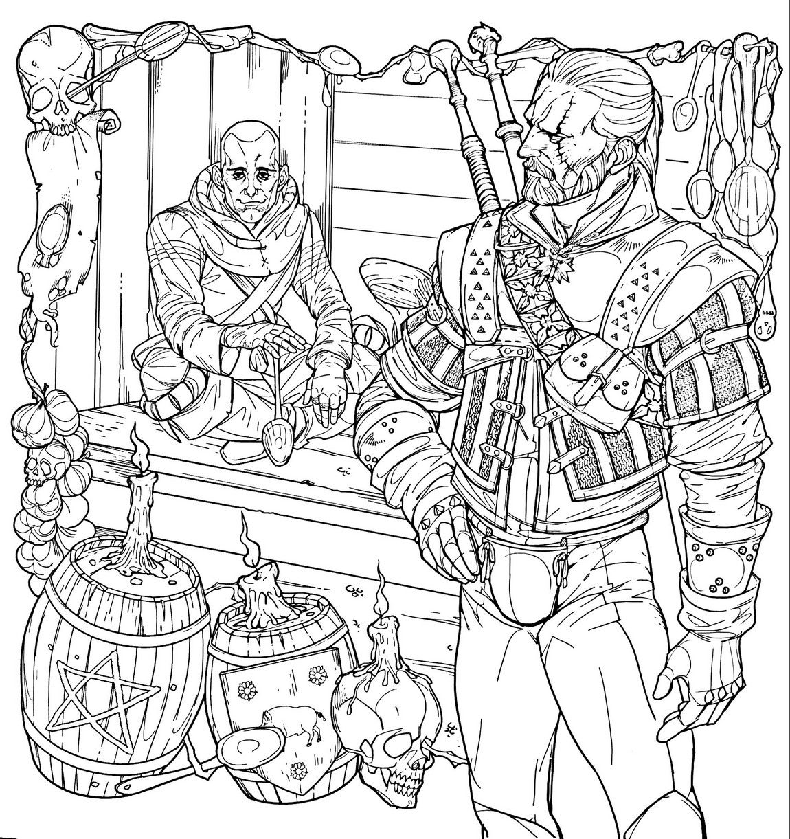 Çocuklar İçin Witcher Boyama Sayfaları 