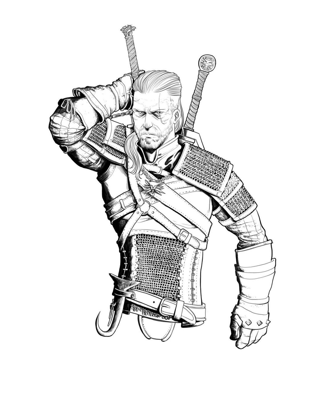 Çocuklar İçin Witcher Boyama Sayfaları 