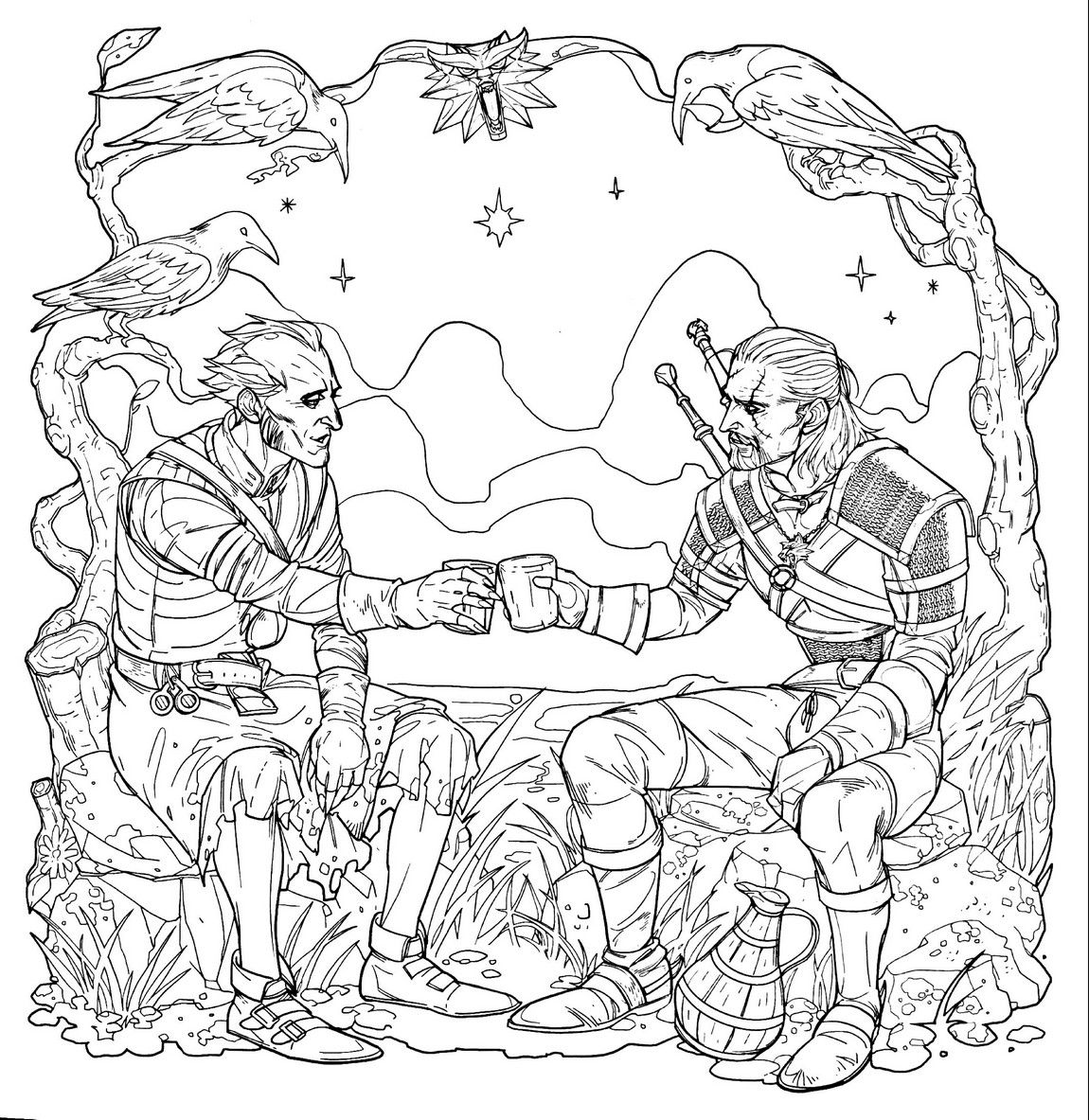 Çocuklar İçin Witcher Boyama Sayfaları 