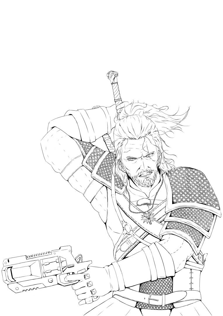 Çocuklar İçin Witcher Boyama Sayfaları 