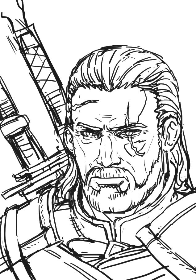 Çocuklar İçin Witcher Boyama Sayfaları 