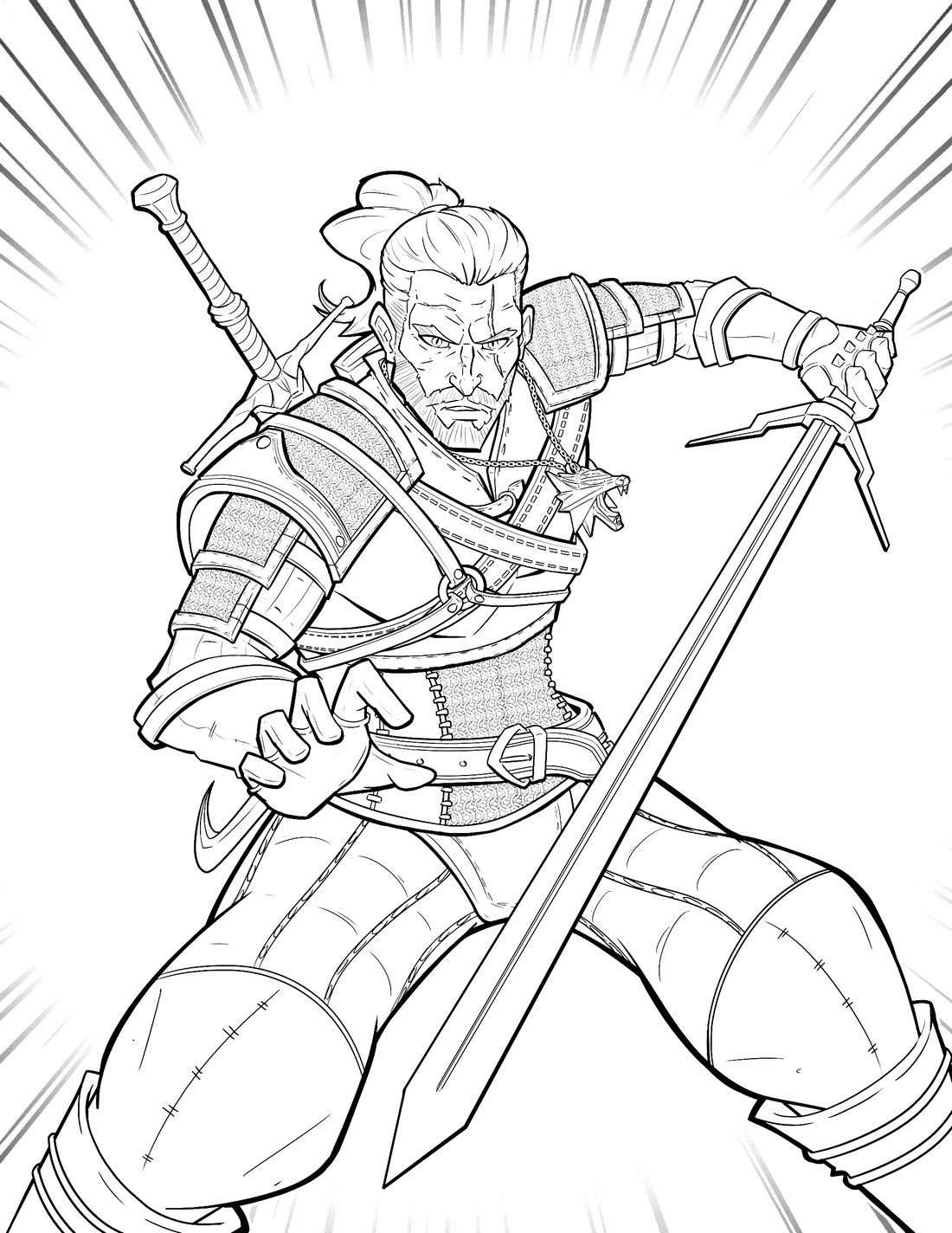 Çocuklar İçin Witcher Boyama Sayfaları 