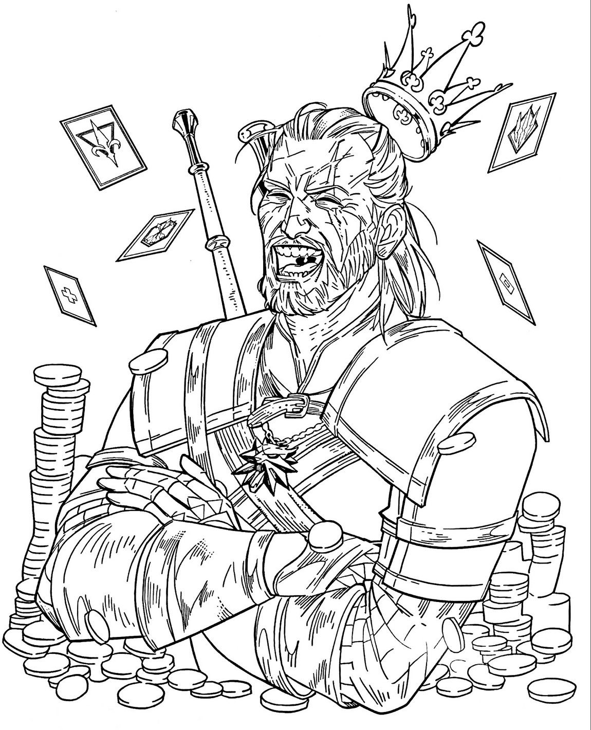 Çocuklar İçin Witcher Boyama Sayfaları 