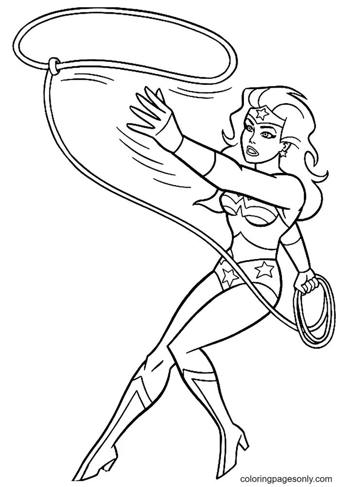 Çocuklar İçin Wonder Woman Boyama Sayfaları 