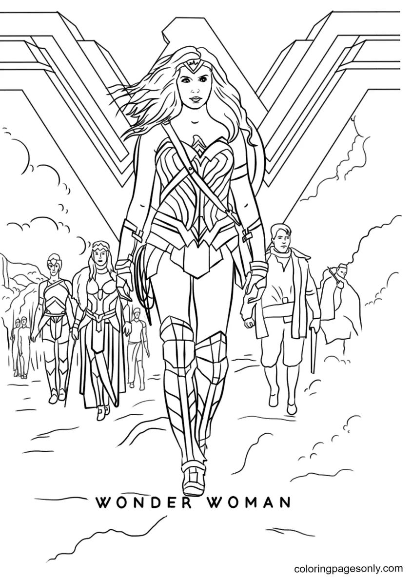 Çocuklar İçin Wonder Woman Boyama Sayfaları 