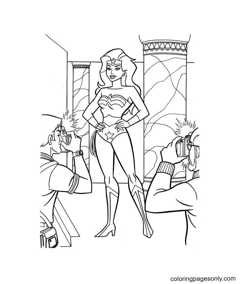 Çocuklar İçin Wonder Woman Boyama Sayfaları 