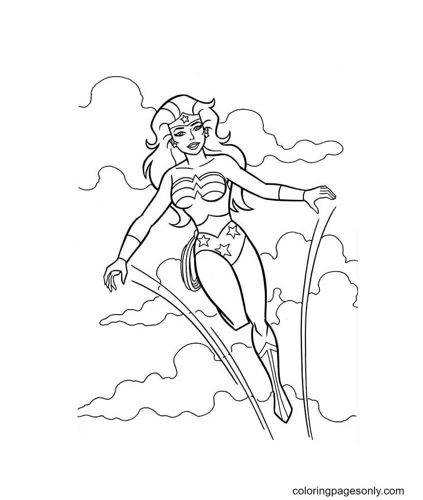 Çocuklar İçin Wonder Woman Boyama Sayfaları 