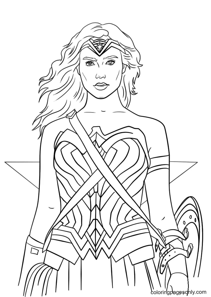 Çocuklar İçin Wonder Woman Boyama Sayfaları 