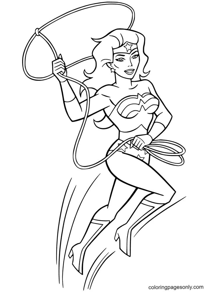 Çocuklar İçin Wonder Woman Boyama Sayfaları 