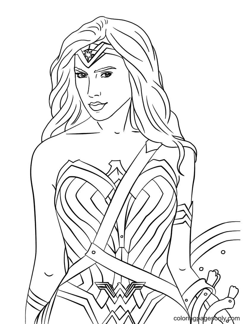 Çocuklar İçin Wonder Woman Boyama Sayfaları 