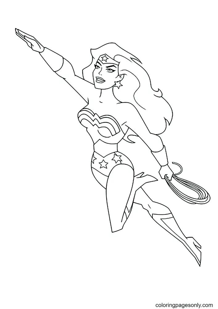 Çocuklar İçin Wonder Woman Boyama Sayfaları 