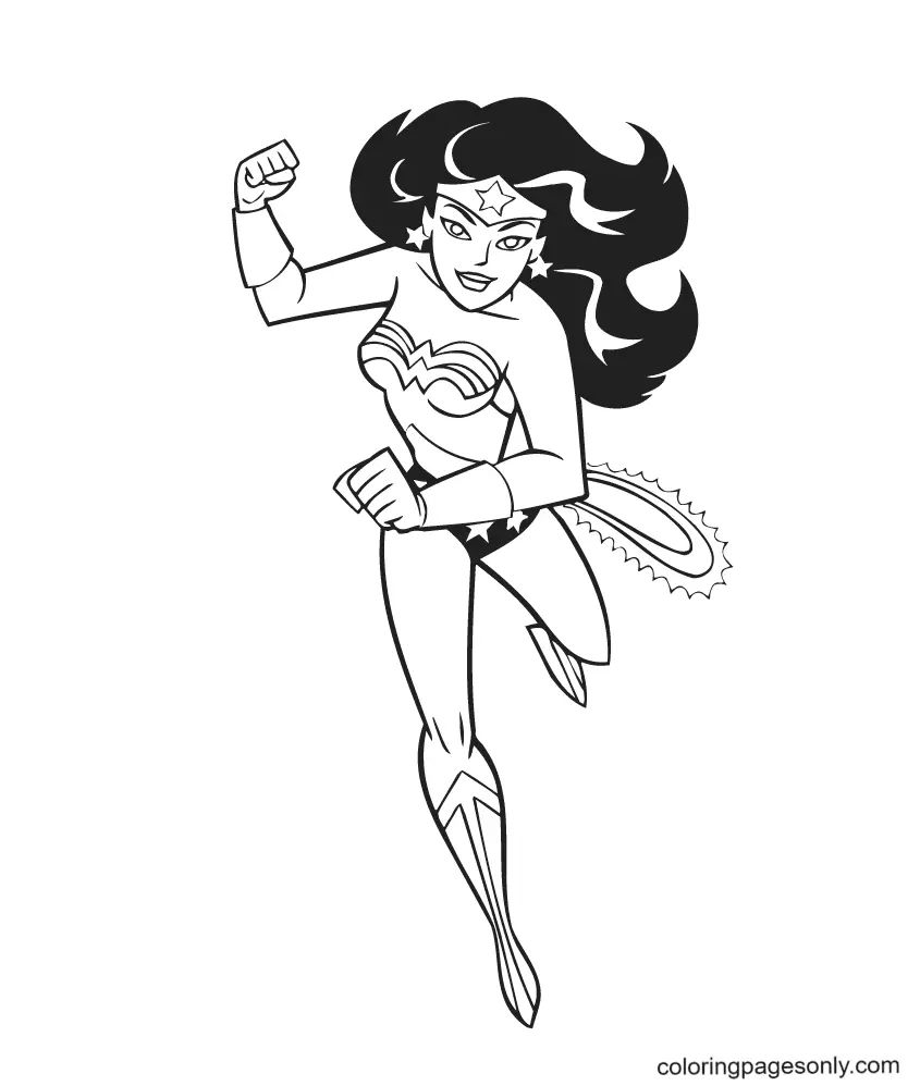 Çocuklar İçin Wonder Woman Boyama Sayfaları 