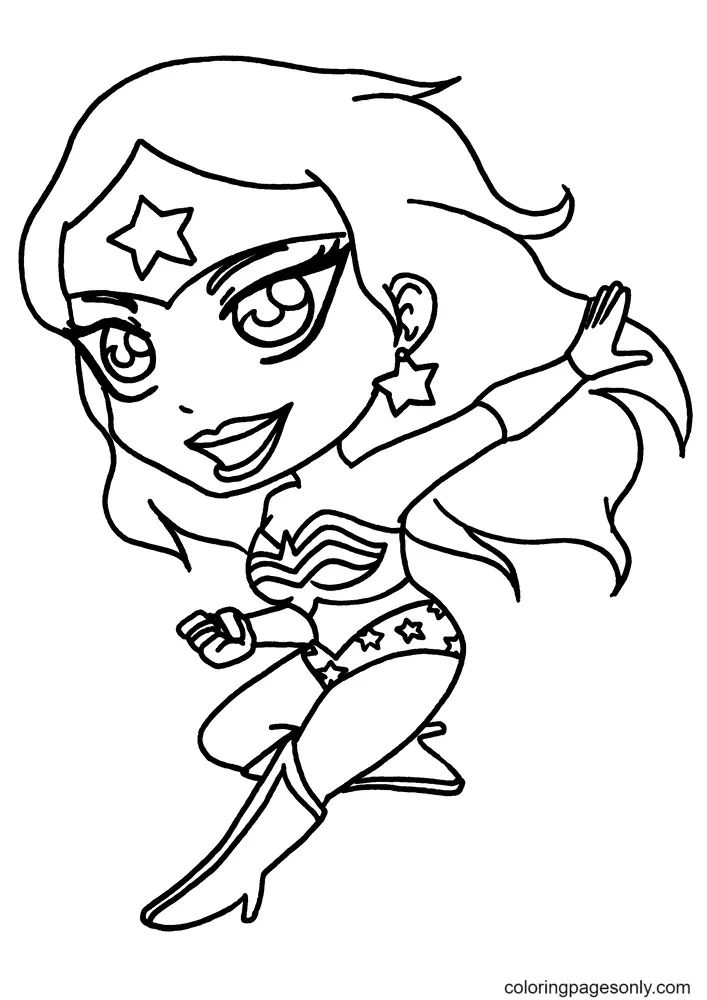 Çocuklar İçin Wonder Woman Boyama Sayfaları 