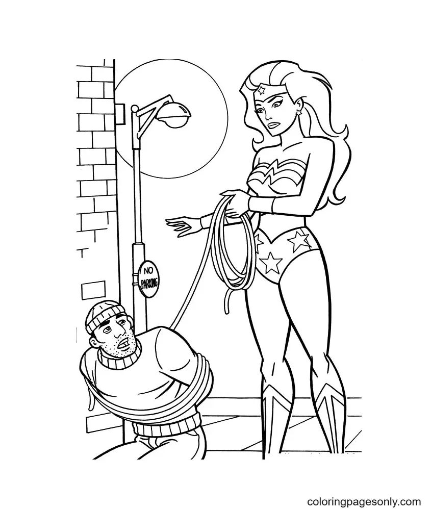 Çocuklar İçin Wonder Woman Boyama Sayfaları 