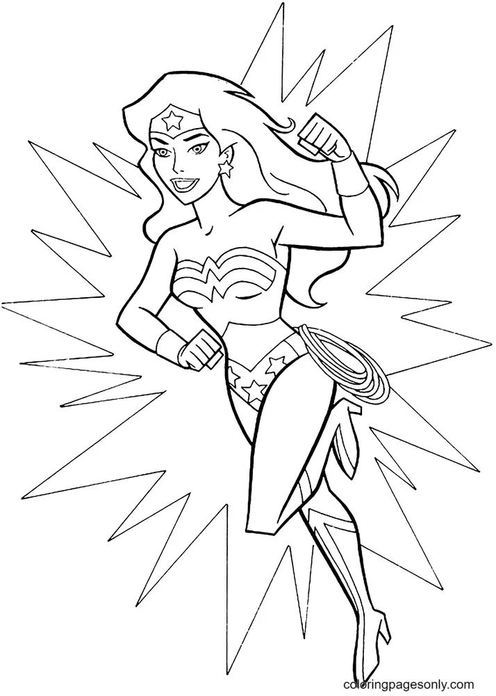 Çocuklar İçin Wonder Woman Boyama Sayfaları 