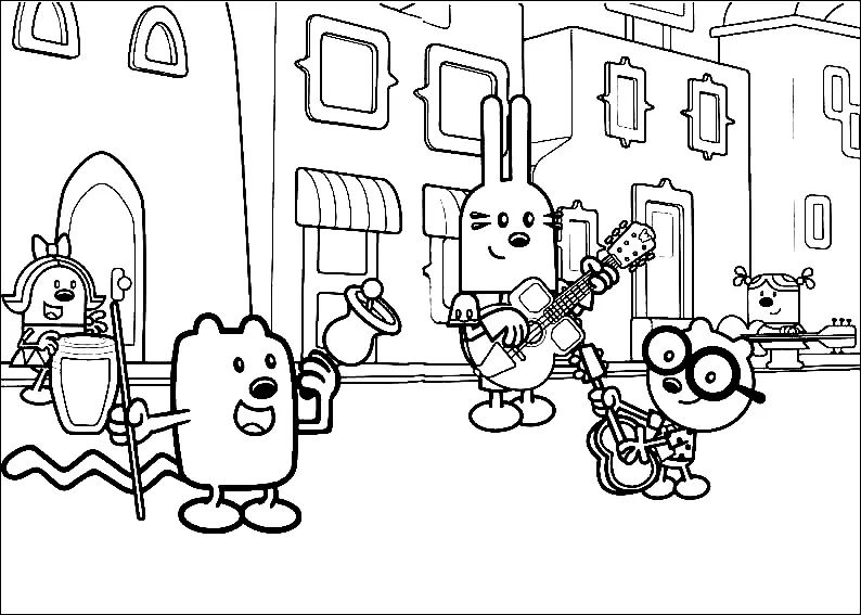 Çocuklar İçin Wow Wow Wubbzy Boyama Sayfaları 