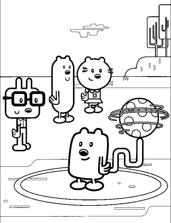 Çocuklar İçin Wow Wow Wubbzy Boyama Sayfaları 