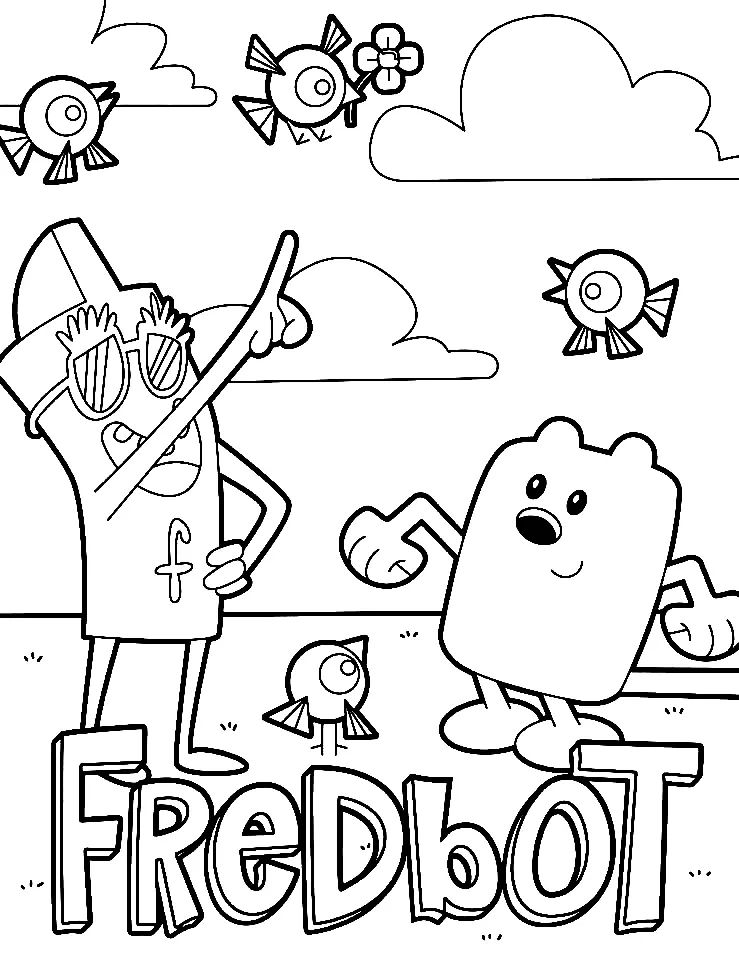 Çocuklar İçin Wow Wow Wubbzy Boyama Sayfaları 