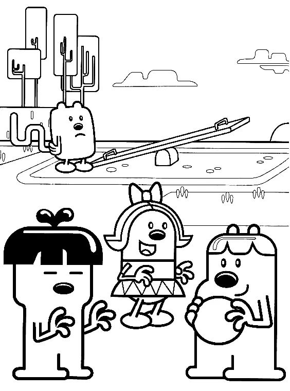 Çocuklar İçin Wow Wow Wubbzy Boyama Sayfaları 