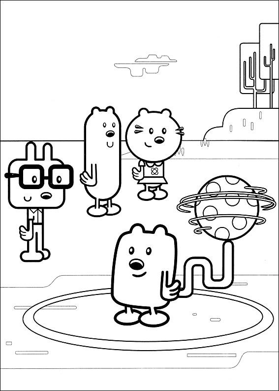 Çocuklar İçin Wow Wow Wubbzy Boyama Sayfaları 