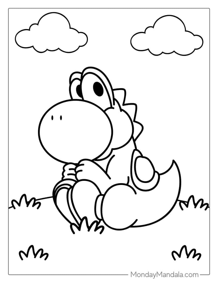 Çocuklar İçin Yoshi Boyama Sayfaları 