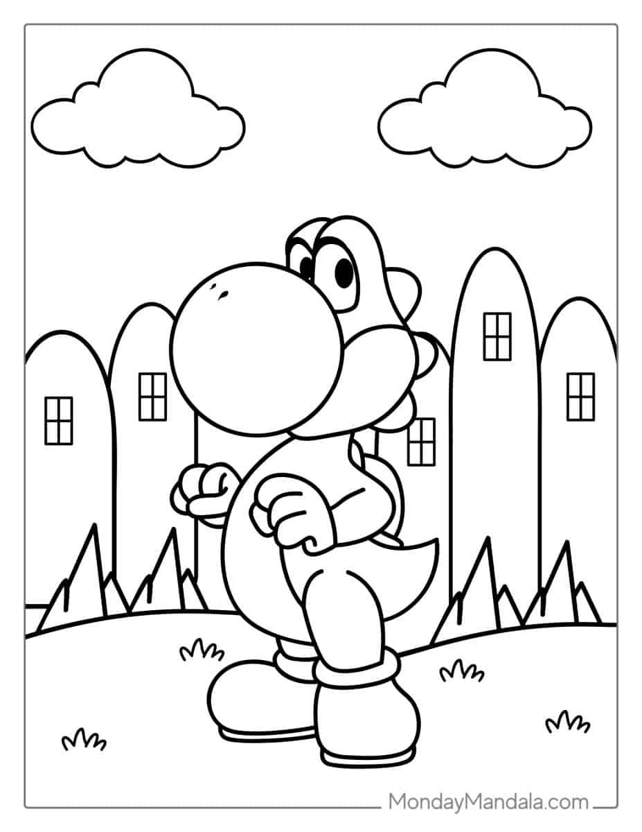 Çocuklar İçin Yoshi Boyama Sayfaları 