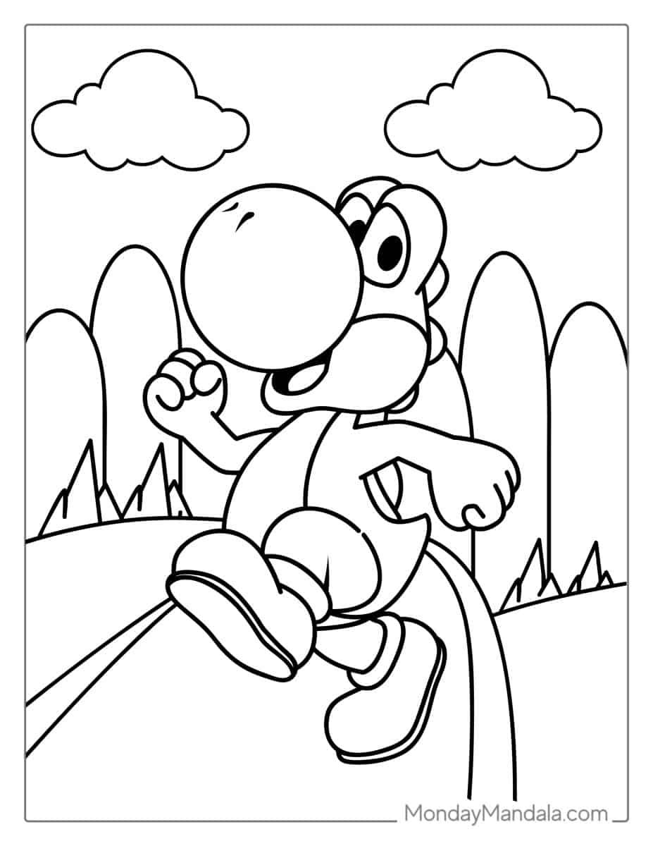 Çocuklar İçin Yoshi Boyama Sayfaları 