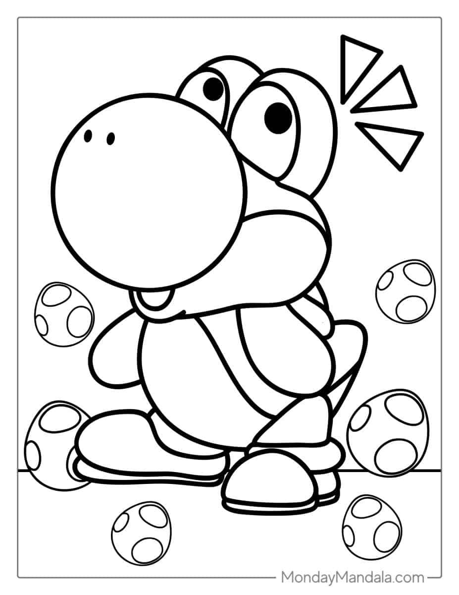 Çocuklar İçin Yoshi Boyama Sayfaları 