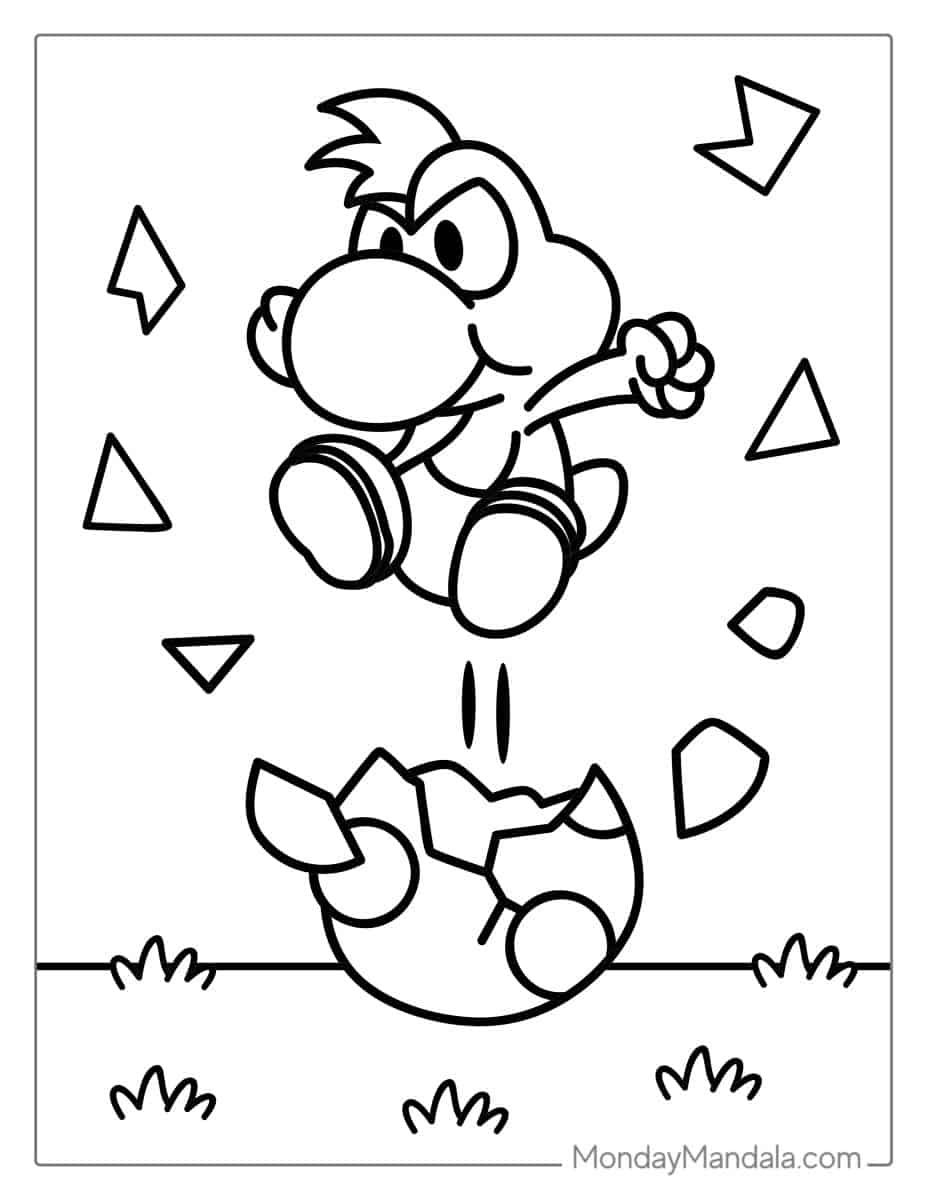 Çocuklar İçin Yoshi Boyama Sayfaları 