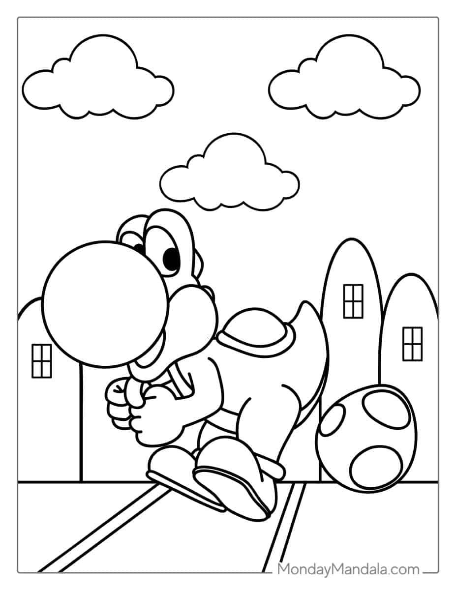 Çocuklar İçin Yoshi Boyama Sayfaları 