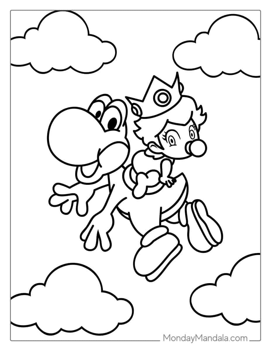 Çocuklar İçin Yoshi Boyama Sayfaları 
