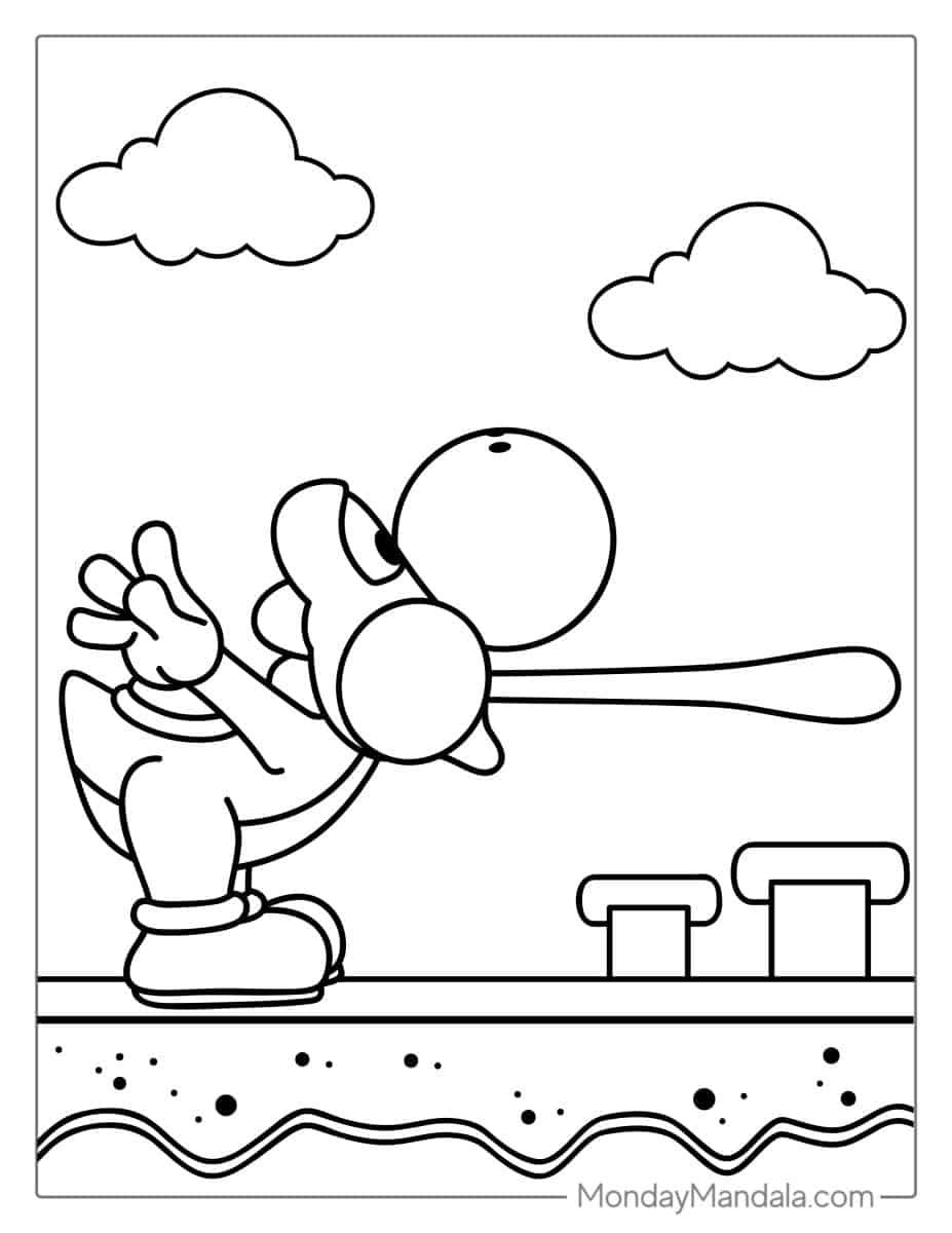 Çocuklar İçin Yoshi Boyama Sayfaları 