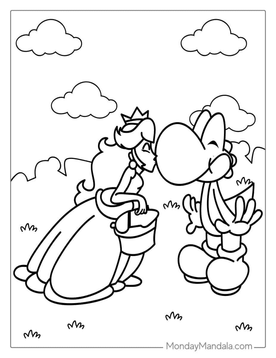 Çocuklar İçin Yoshi Boyama Sayfaları 