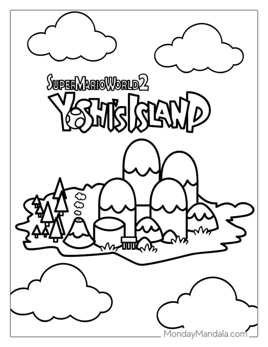 Çocuklar İçin Yoshi Boyama Sayfaları 