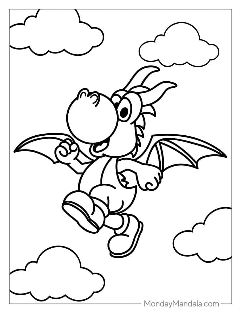Çocuklar İçin Yoshi Boyama Sayfaları 