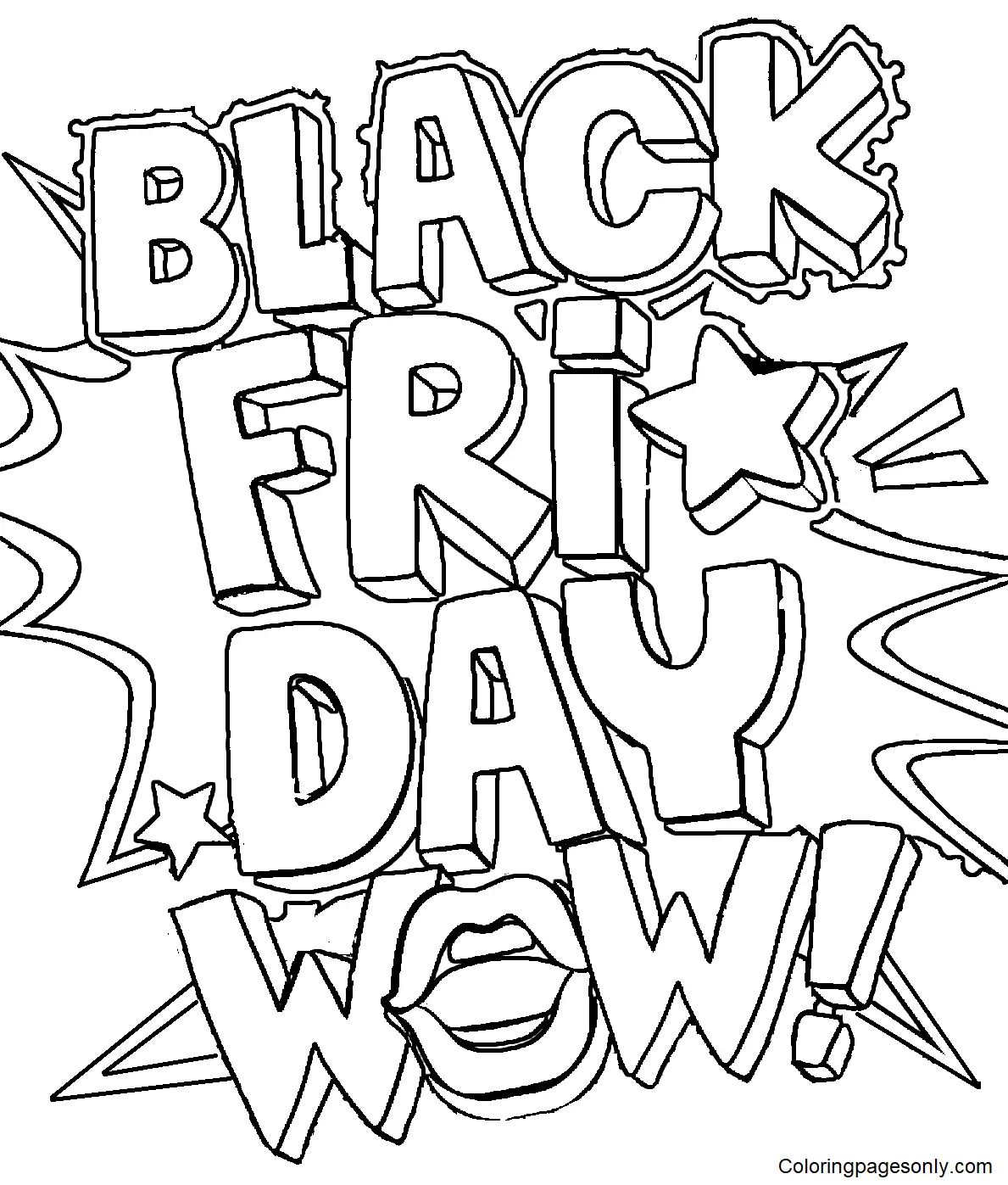 Çocuklar İçin Black-Friday Boyama Sayfaları 