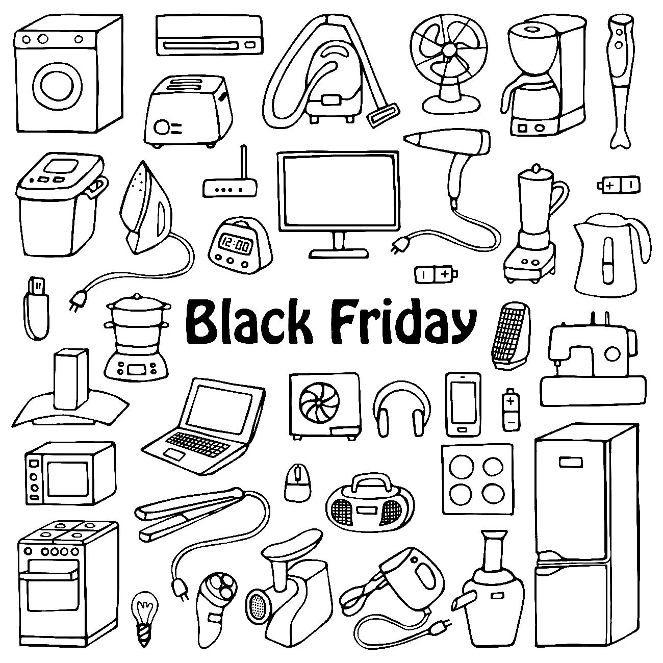 Çocuklar İçin Black-Friday Boyama Sayfaları 