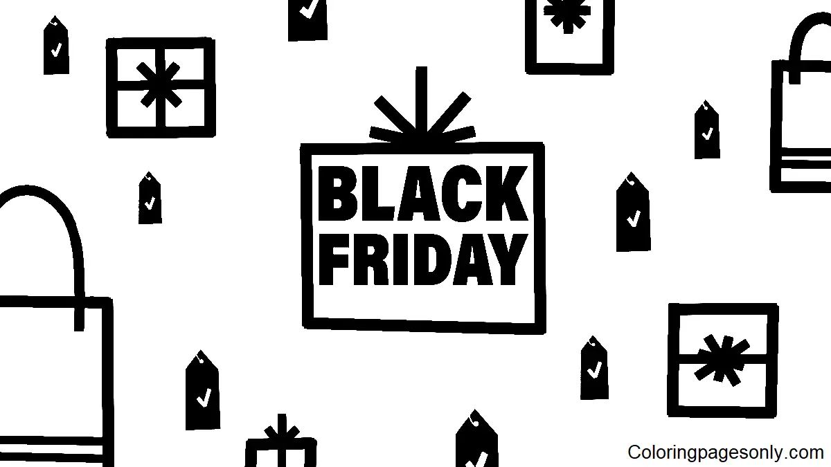 Çocuklar İçin Black-Friday Boyama Sayfaları 