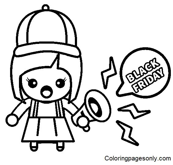 Çocuklar İçin Black-Friday Boyama Sayfaları 