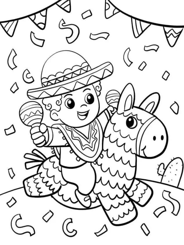 Çocuklar İçin Cinco-De-Mayo Boyama Sayfaları 